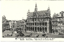 Maison du Roi et Marché aux Fleurs, Bruxelles - Marked Place, King's House and Flowers Market, Brussels, historic postcard