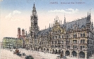 Marienplatz, Rathaus und Dom, München, historische Ansichtskarte