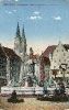 Marktplatz und Neptunbrunnen, Nürnberg, historische Ansichtskarte 
