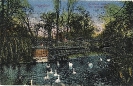 Hofgarten, goldene Brücke, Düsseldorf, historische Ansichtskarte, 1919