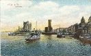 Hafenpartie, Köln, historische Ansichtskarte, 1908