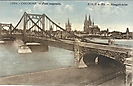 Deutzer Hängebrücke, Köln an Rhein - historische Ansichtskarte 