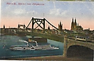 Deutzer Hängebrücke, Köln an Rhein - historische Ansichtskarte 