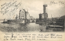 Hafeneinfahrt, Köln, historische Ansichtskarte, 1905