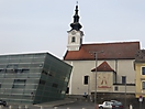 Ars Electronica Center und Stadtpfarrkirche St. Joseph, Linz-Urfahr