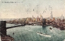 Brooklyn Bridge and New York, historic Postcard 1913 